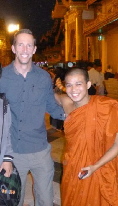 David Harrington Cycling on the  tour with redspokes